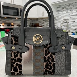 Michael Kors Heather Grey “CARMEN” Flap Satchel